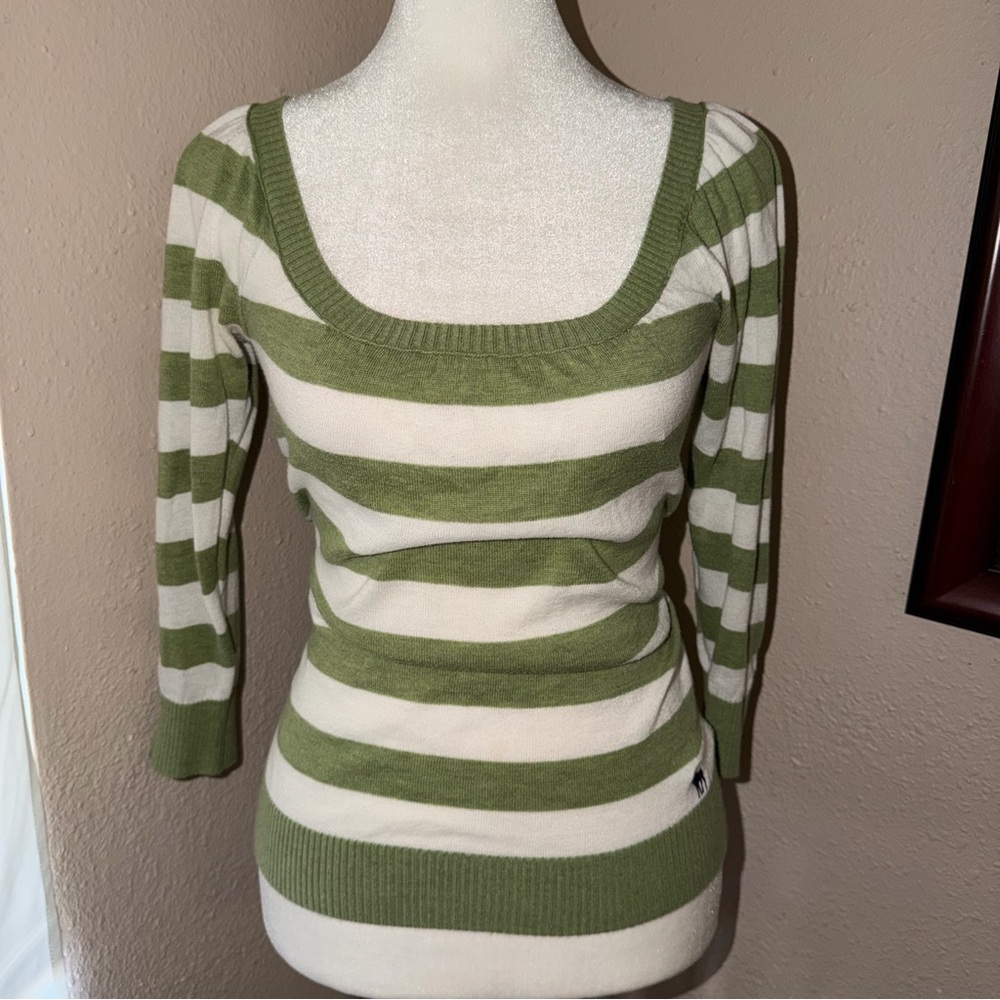 Vintage Y2K Abercrombie 2000s 3/4 Sleeve Stripe Sweater